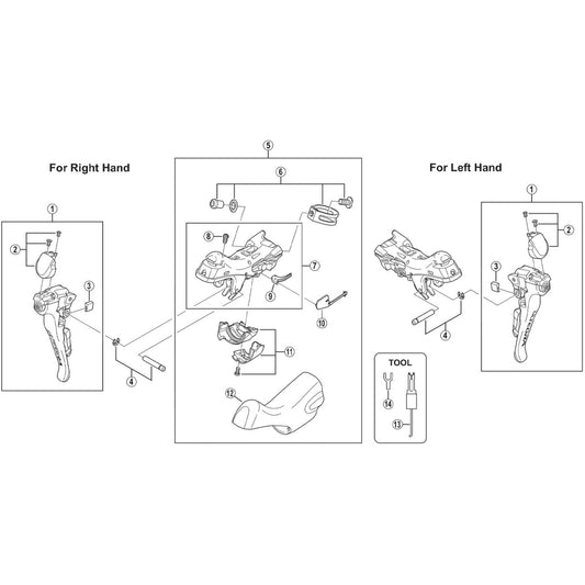 Shimano Spares ST-6800 left hand main lever assembly