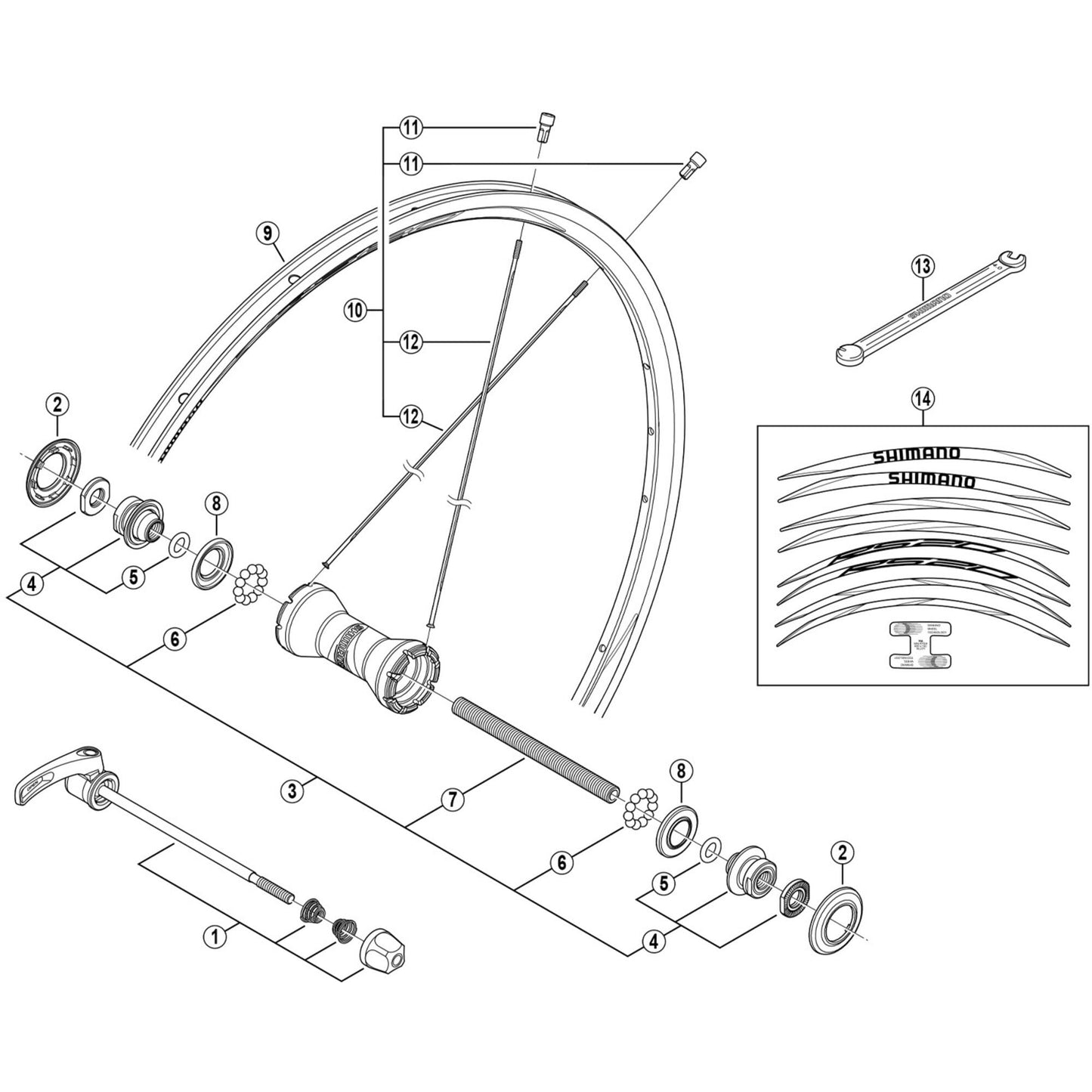 Shimano Spares WH-RS20 spoke black 284 mm
