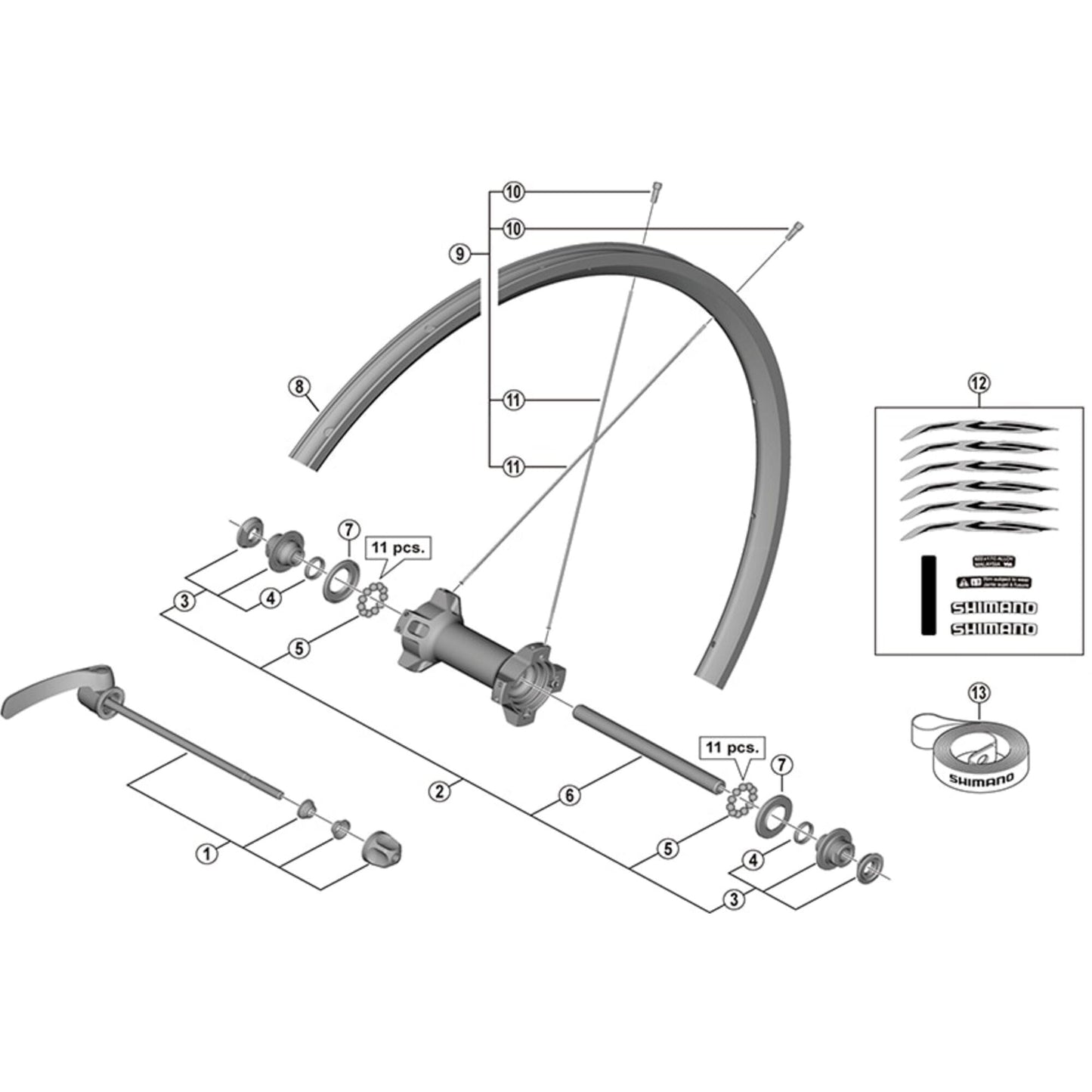 Shimano Spares WH-RS300-CL-F spoke, 282 mm