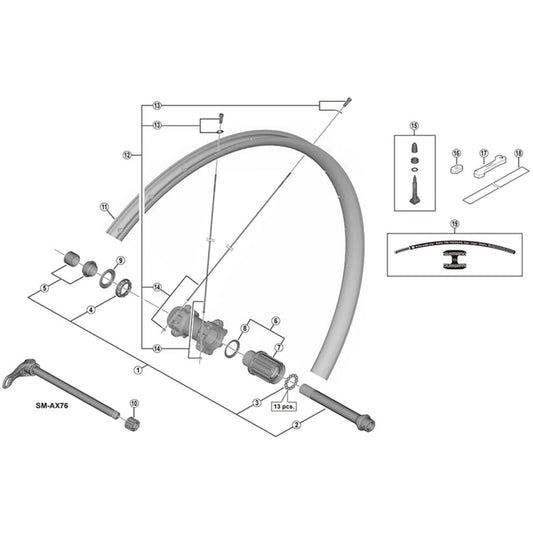 Shimano Spares WH-M8000-TL-29er spoke 300 mm