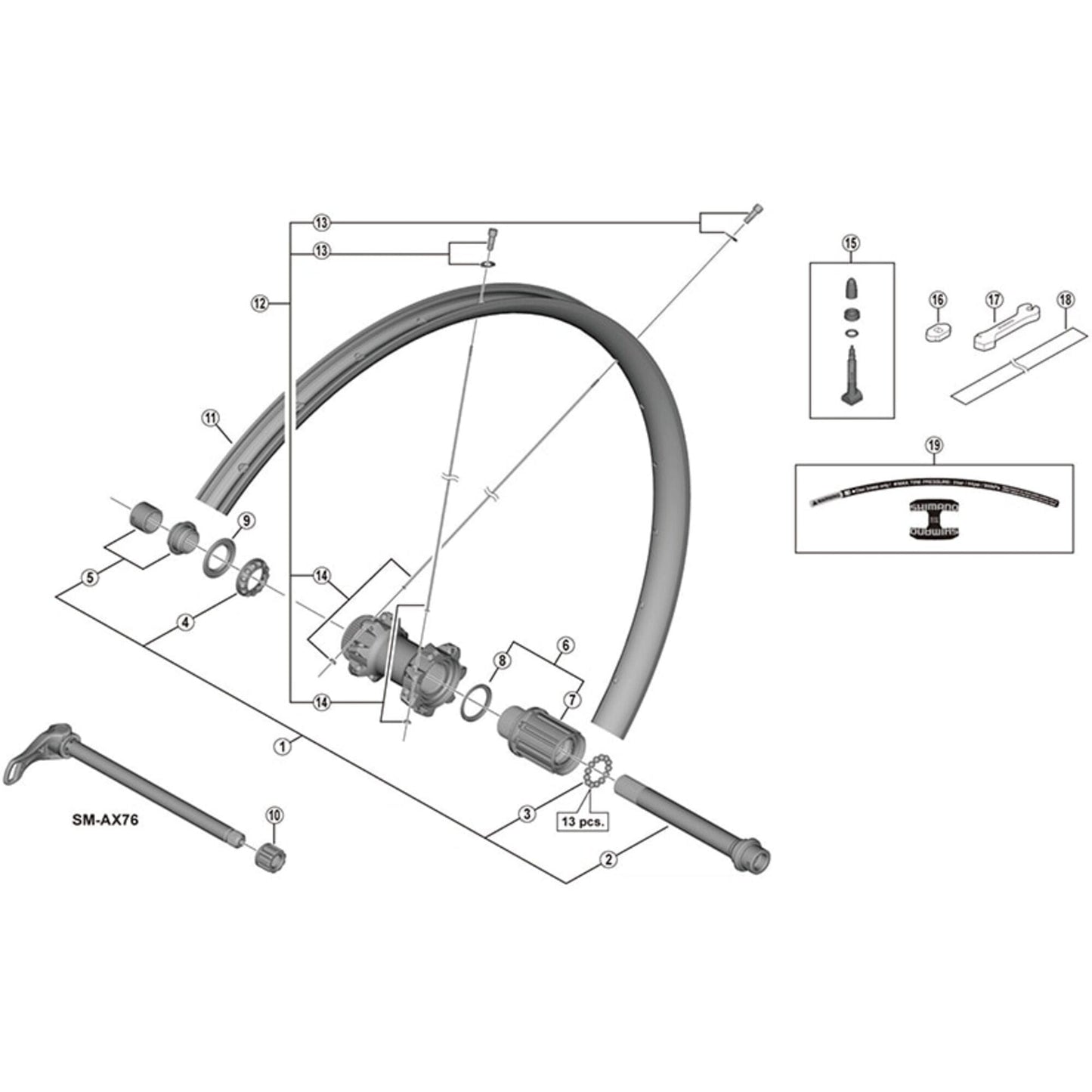 Shimano Spares WH-M8000-TL275 spoke 281.5 mm