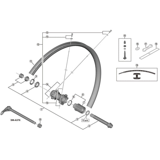 Shimano Spares WH-M8000-TL275 spoke 281.5 mm