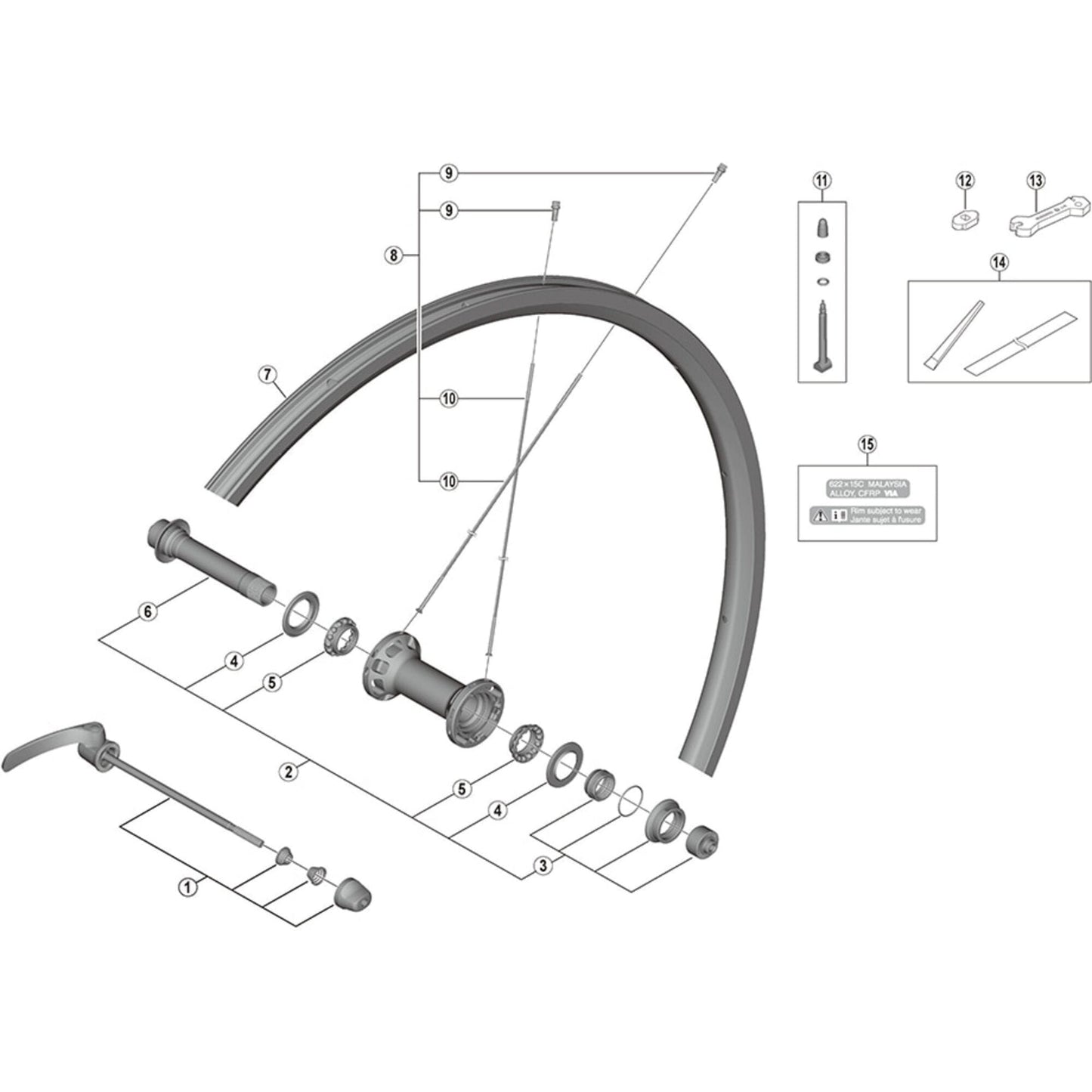 Shimano Spares WH-RS700-C30-TL tubeless tape with spatula