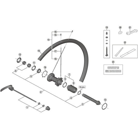Shimano Spares WH-RS700-C30-TL-R valve unit