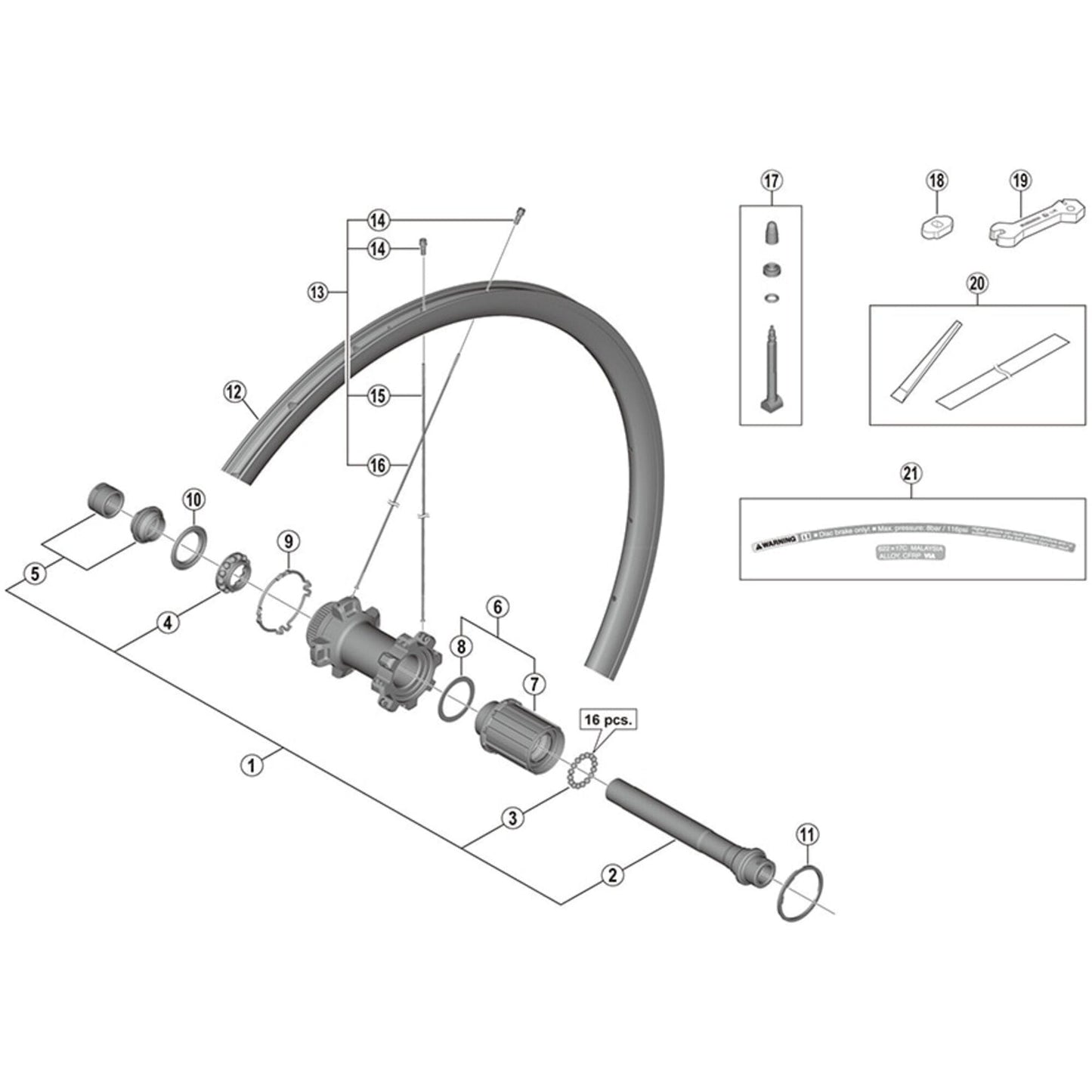 Shimano Spares WH-RS770-C30-TL-F12 spoke, 289.5 mm