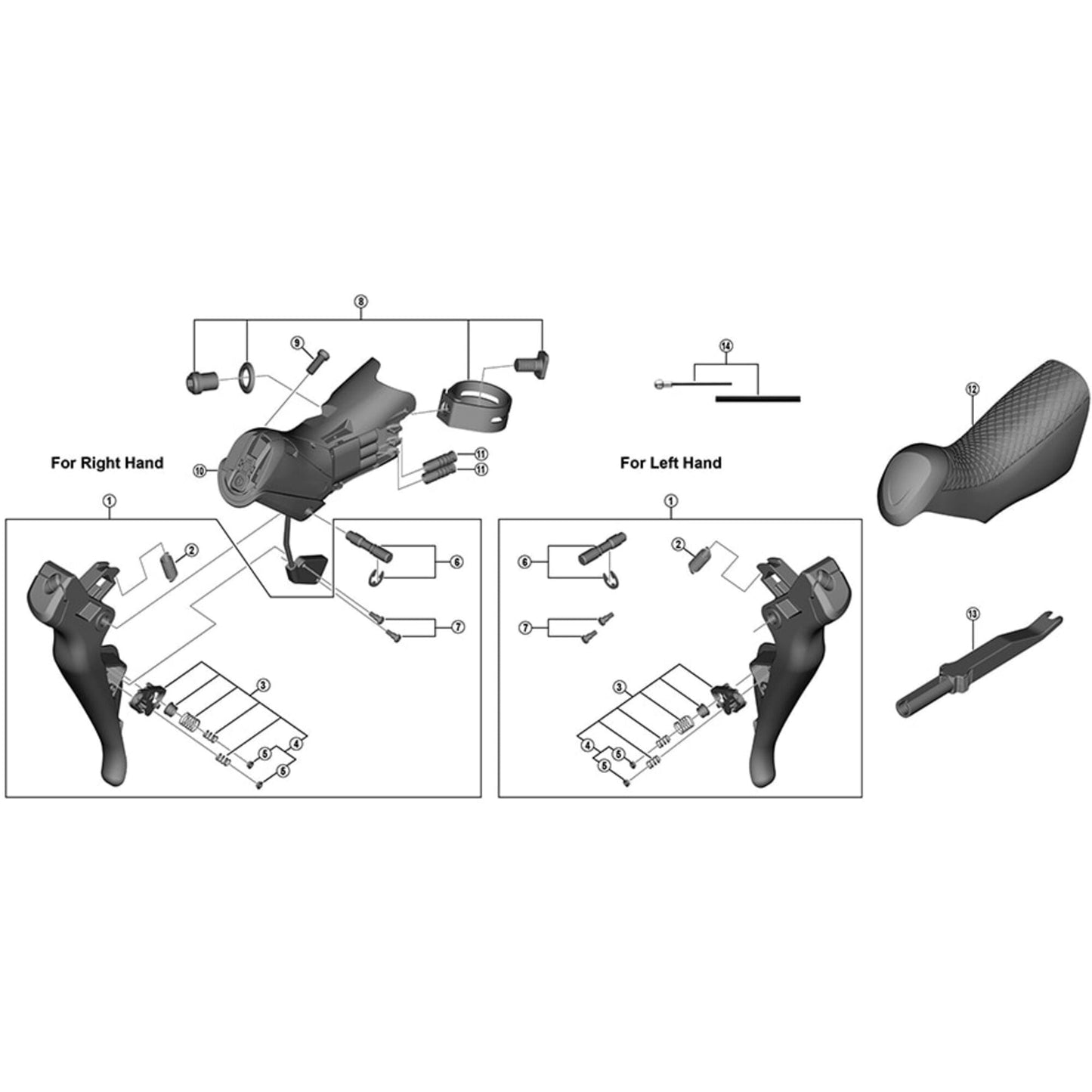 Shimano Spares ST-R8050 right hand main lever assembly