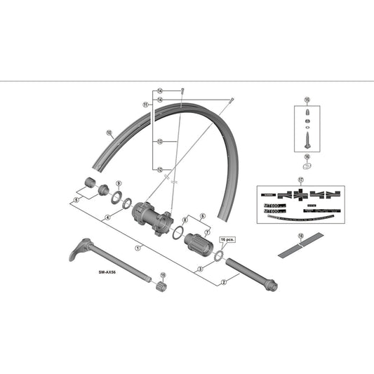 Shimano Spares WH-MT600-TL-R12-B-29 right hand spoke, 298.5 mm