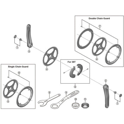 Shimano Spares FC-E5010 left hand crank arm, 175 mm