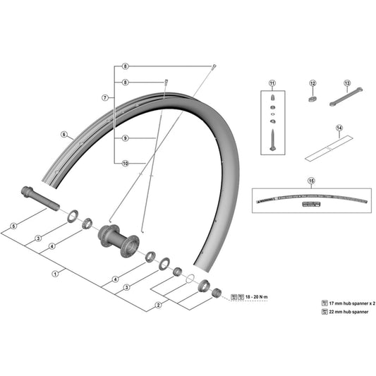 Shimano Spares WH-RX570-TL-F12 right hand lock nut unit
