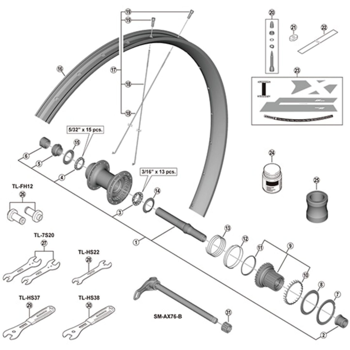 Shimano Spares WH-M8120-TL-R12-B-275 spoke, 269.5 mm
