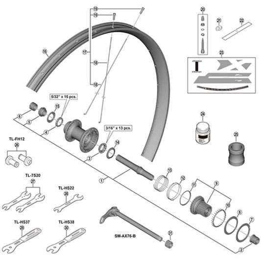 Shimano Spares WH-M8120-TL-R12-B-275 spoke, 269.5 mm