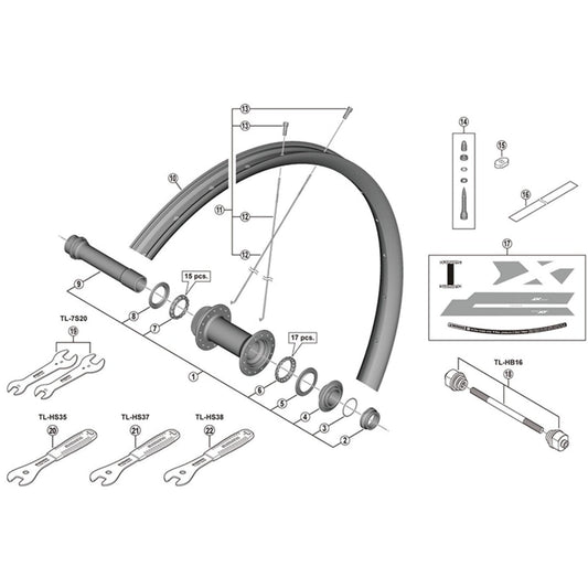 Shimano Spares WH-M8120-TL-F15-B-29 spoke, 293 mm