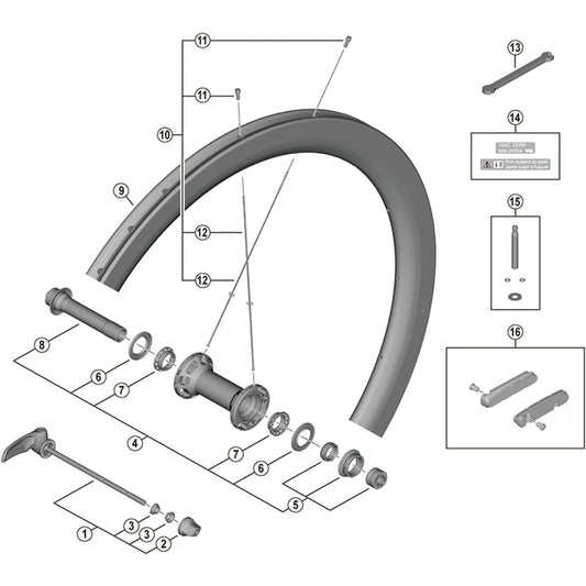 Shimano Spares WH-R9200-C50-TU-F spoke, 261 mm