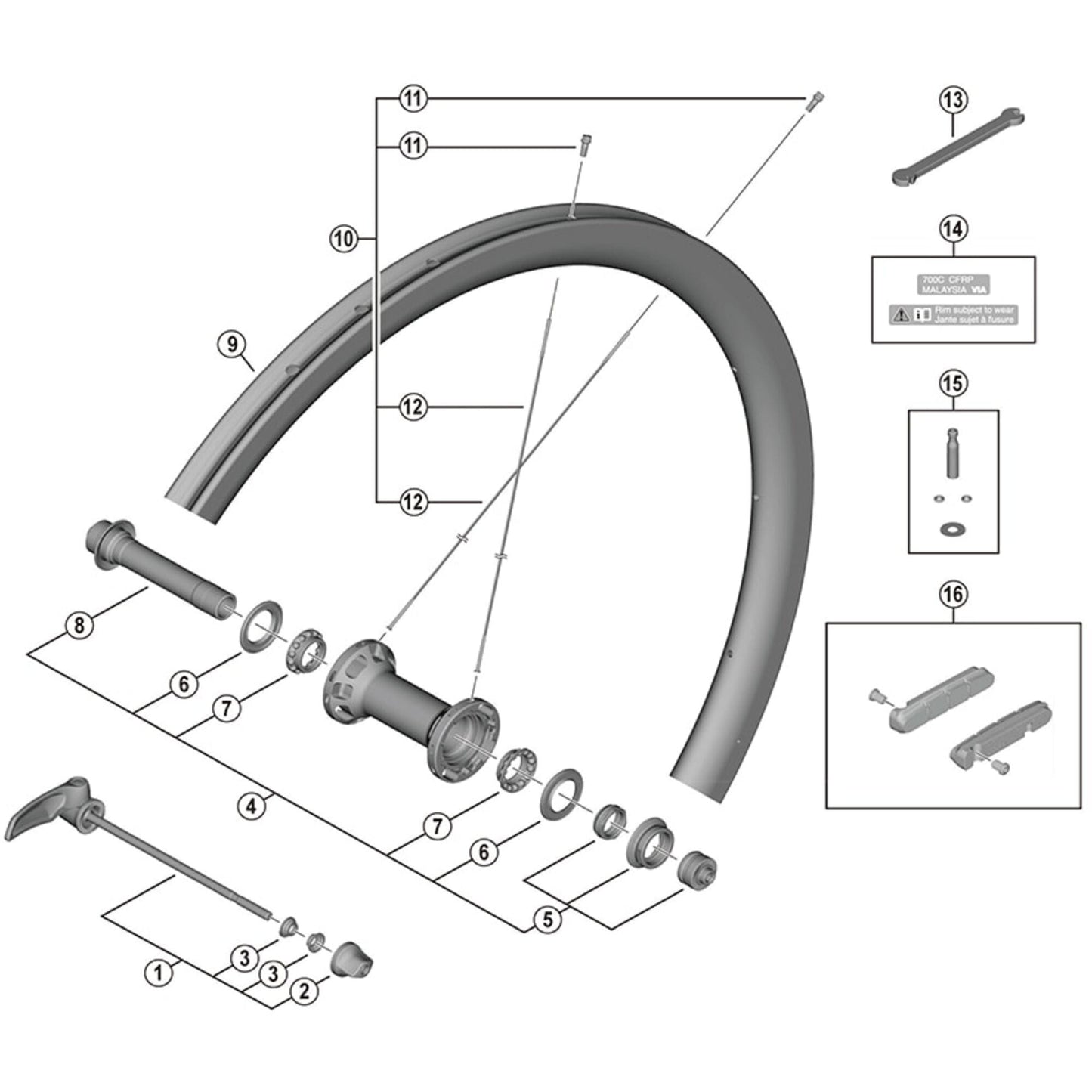 Shimano Spares WH-R9200-C36-TU-F spoke, 275 mm