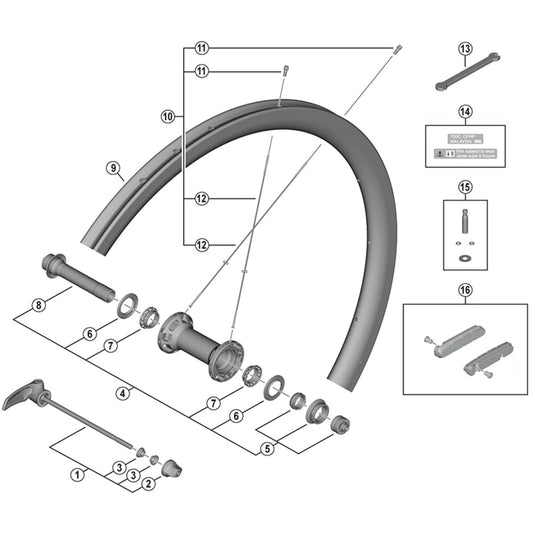 Shimano Spares WH-R9200-C36-TU-F spoke, 275 mm