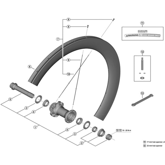 Shimano Spares WH-R9270-C60-HR-TU-F left hand spoke, 252 mm