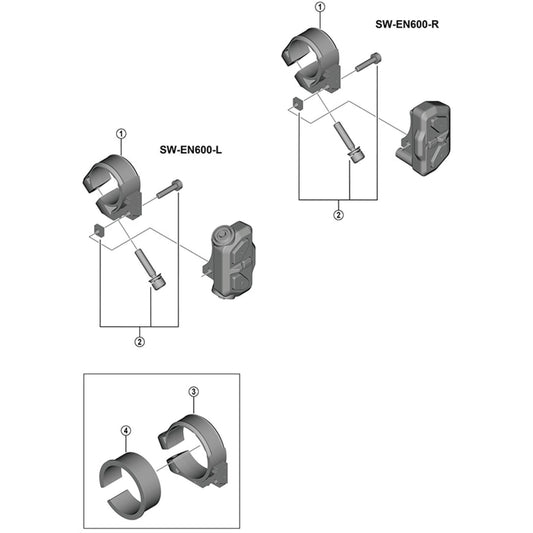 Shimano Spares SW-EN600 stay with nut 35 mm
