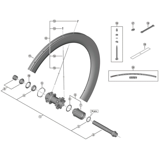 Shimano Spares WH-R8170-C60-TL-F spoke, 262 mm