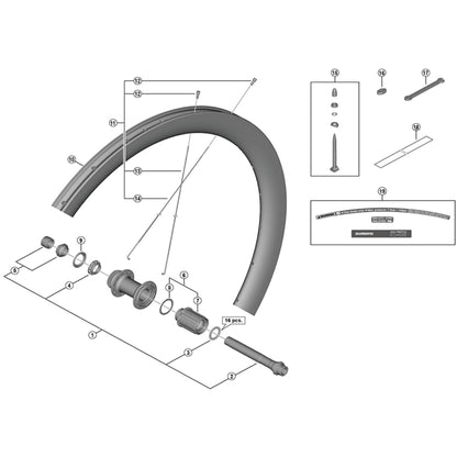 Shimano Spares WH-RS710-C32-TL-R complete freewheel body