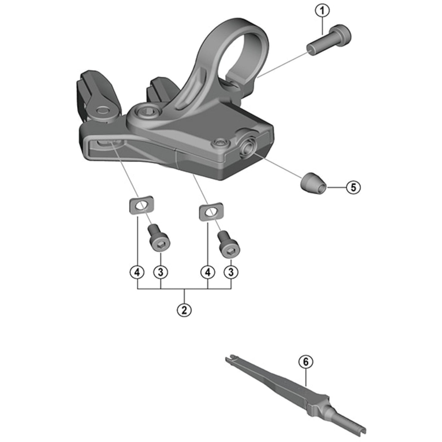 Shimano Spares SW-M8150 lever unit fixing screw and washer, M4 set