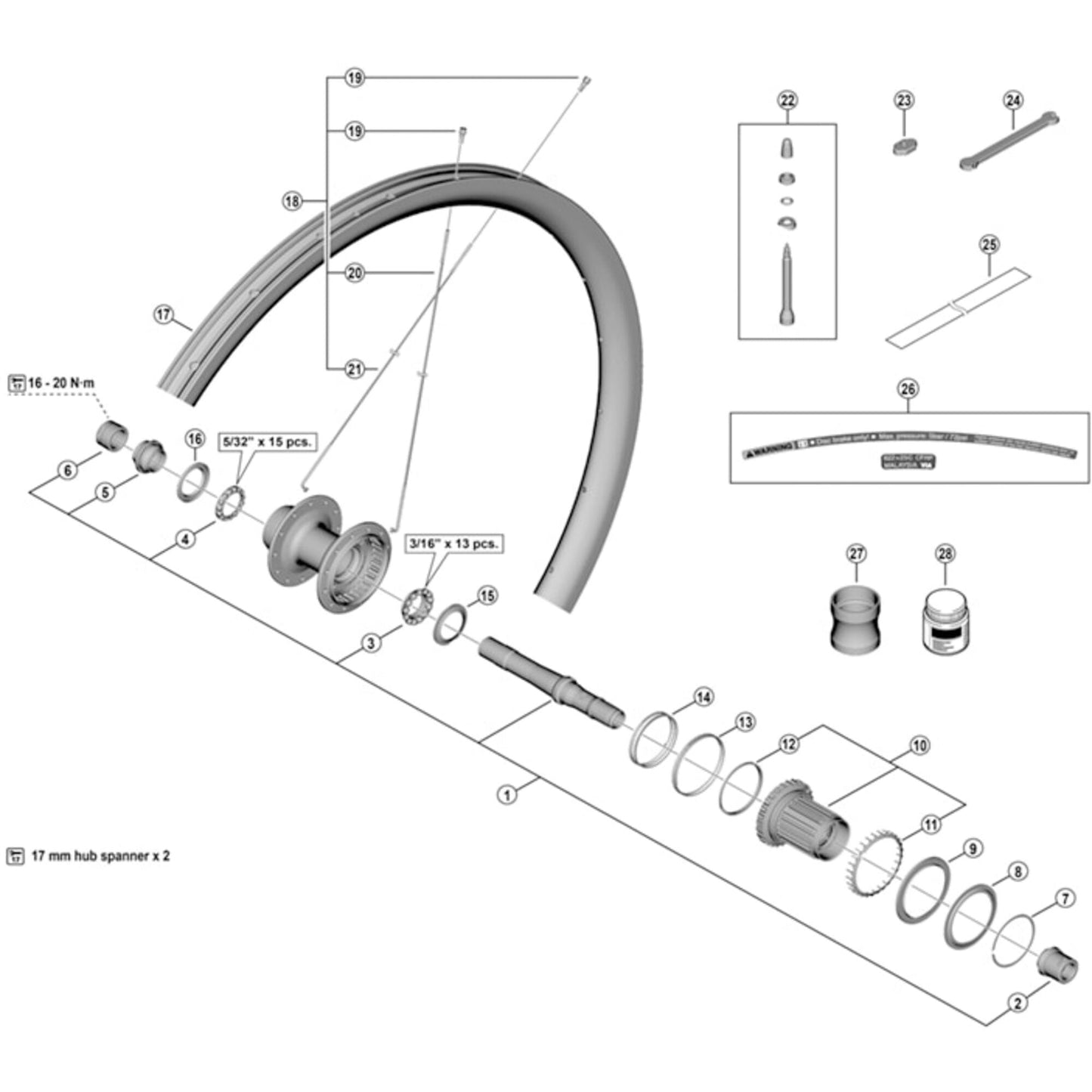 Shimano Spares WH-RX880-TL-R12 spoke - 279 mm