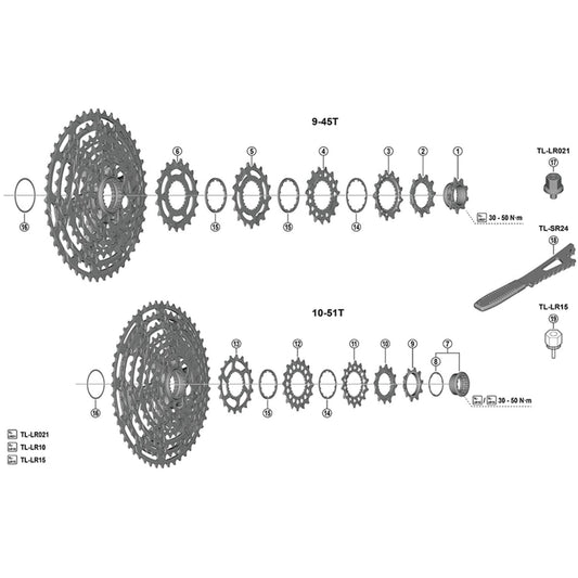 Shimano Spares CS-M8200-12 sprocket 19T Q