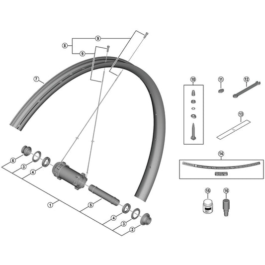 Shimano Spares WH-M9200-TL-R12-B-29 valve unit