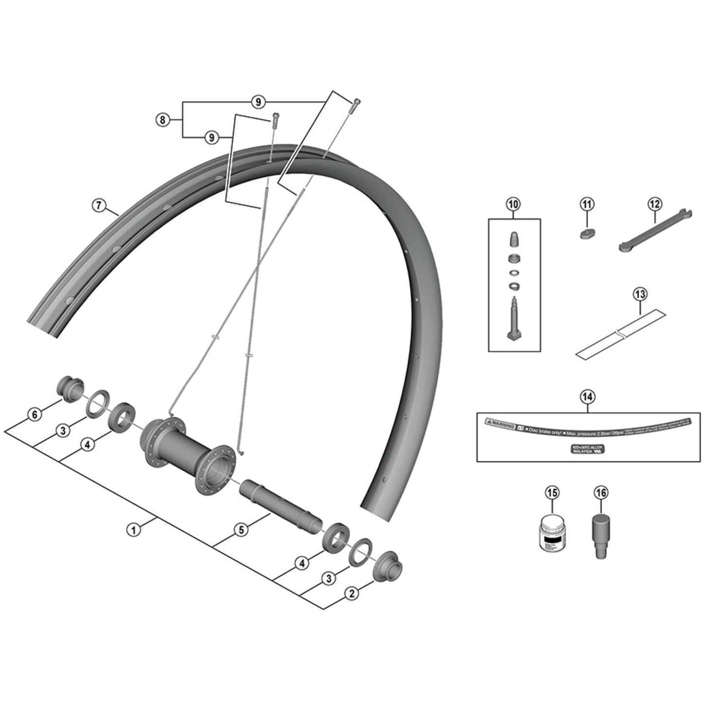 Shimano Spares WH-M8200-TL-F15-B-29 spoke and nipple, 298 mm