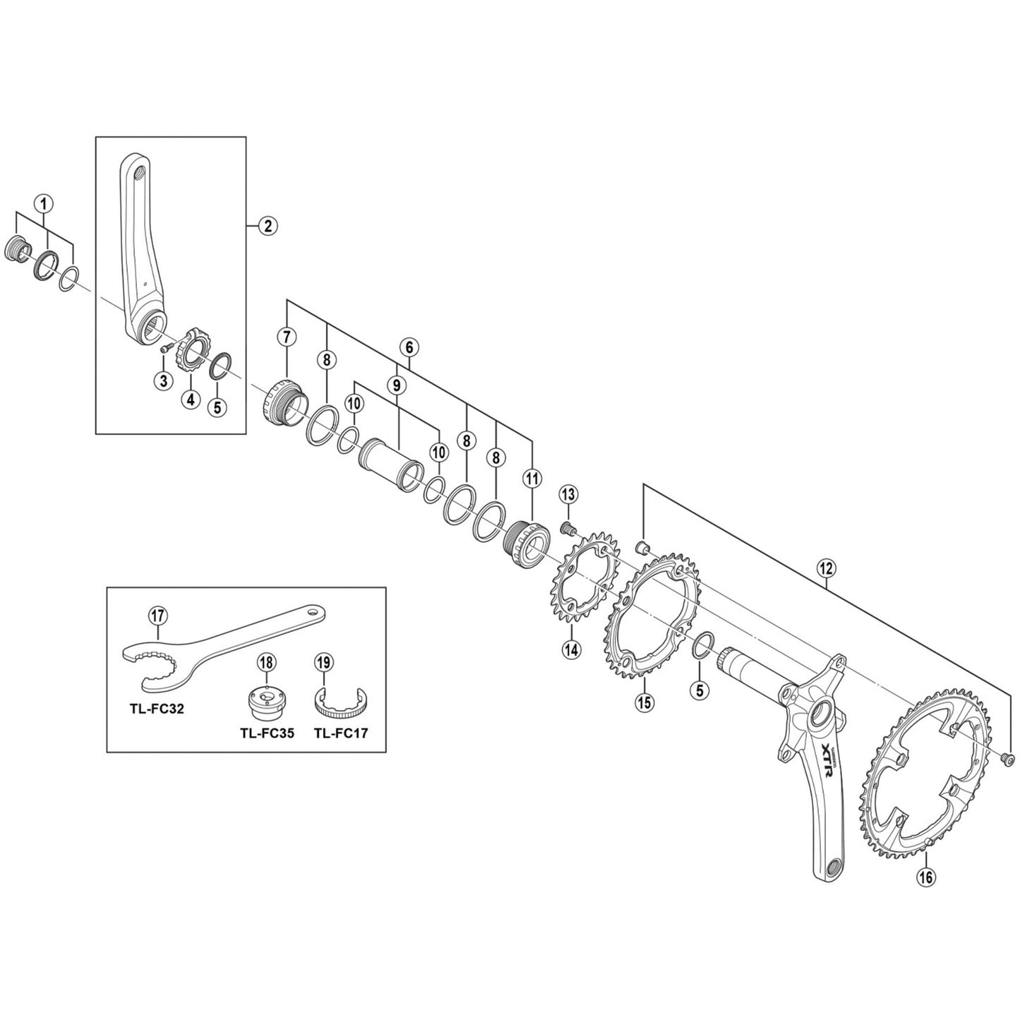Shimano Spares FC-M970 adjust nut fixing bolt M3 x 9 mm