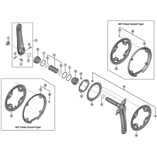 Shimano Spares FC-M391 double gear fixing bolt and nut set, M8 x 8.5 mm, pack of 4