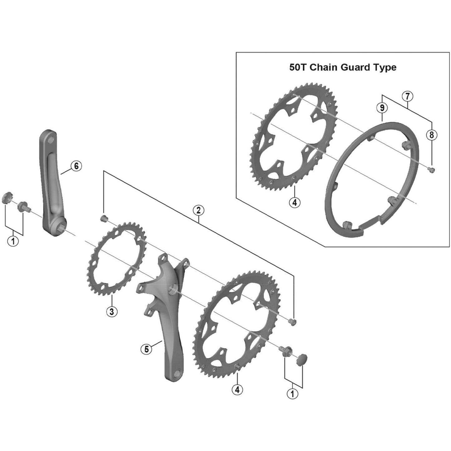 Shimano Spares FC-RS200 crank arm fixing bolt and cap