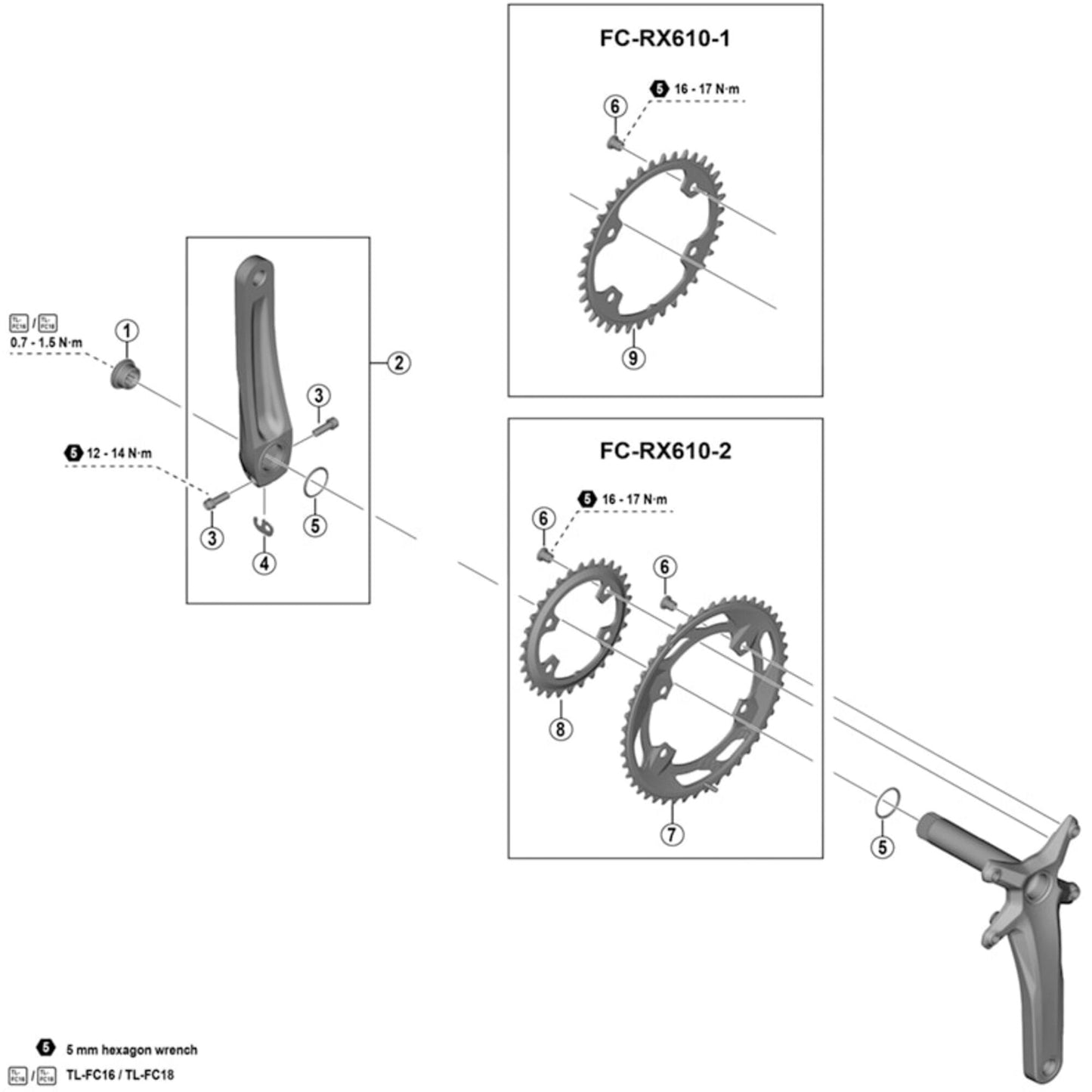 Shimano Spares FC-M6000 gear fixing bolt, M8 x 8.5 mm, pack of 4