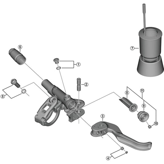 Shimano Spares BL-M9100 lever axle