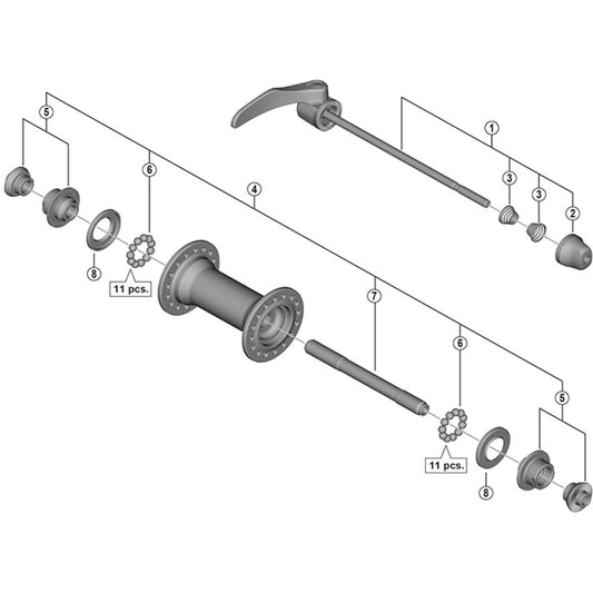 Shimano Spares HB-5800 complete quick release, 133 mm