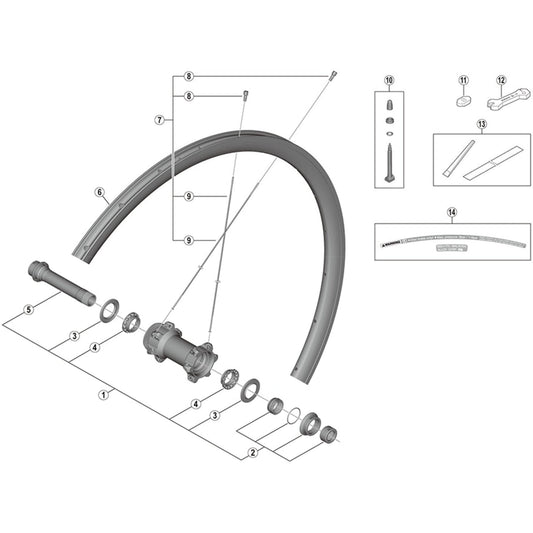 Shimano Spares HB-RS770 complete hub axle