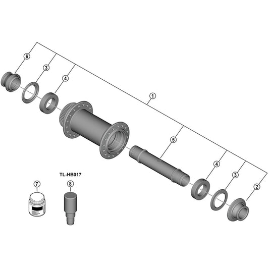 Shimano Spares HB-M9210-B hub axle