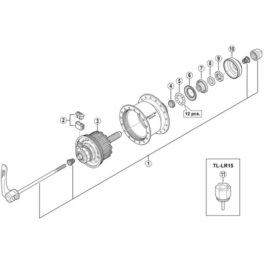 Shimano Spares DH-S501 internal assembly, 108 mm
