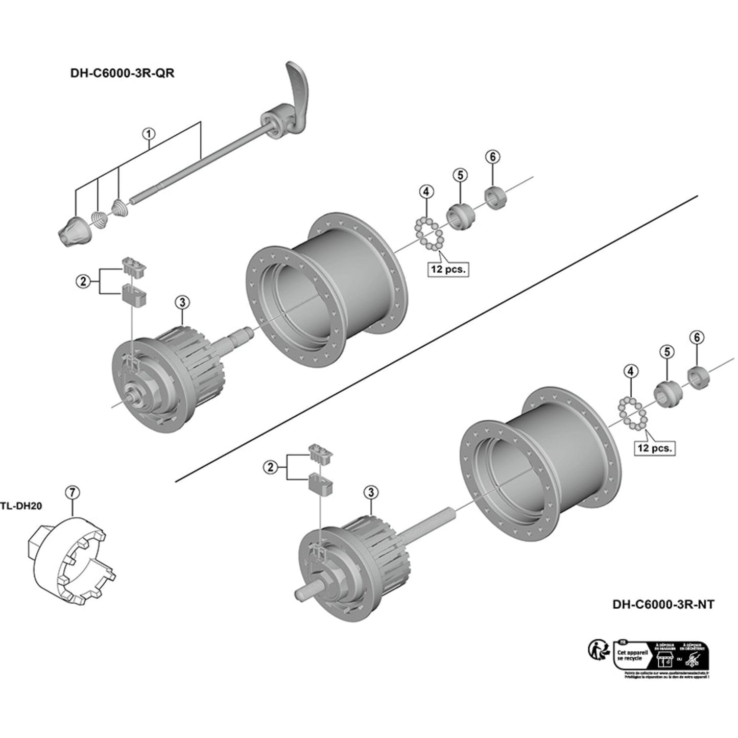 Shimano Spares DH-2R30-E left hand cone, M11 X 12 mm