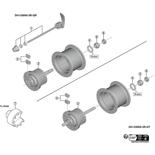 Shimano Spares DH-2R30-E left hand cone, M11 X 12 mm