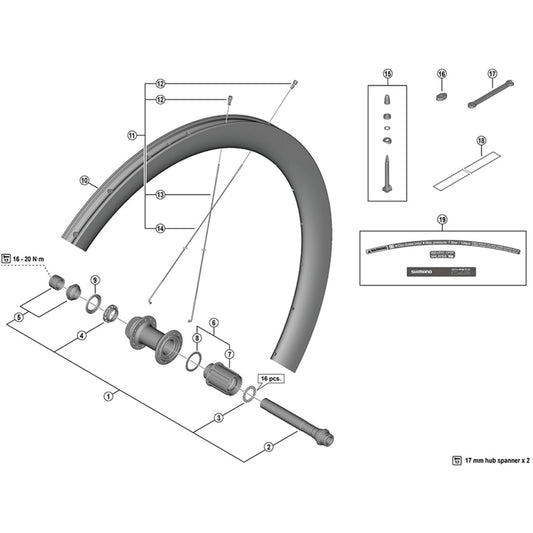 Shimano Spares FH-RS770 Freewheel body unit, HG spline L