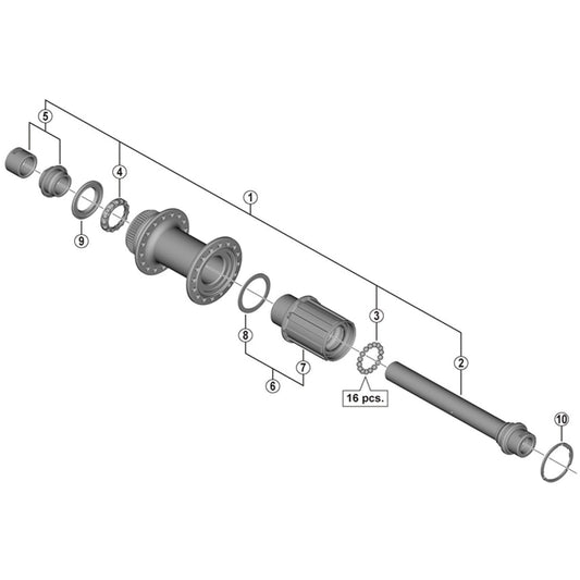 Shimano Spares FH-R7070 left hand lock nut and cone with dust cover