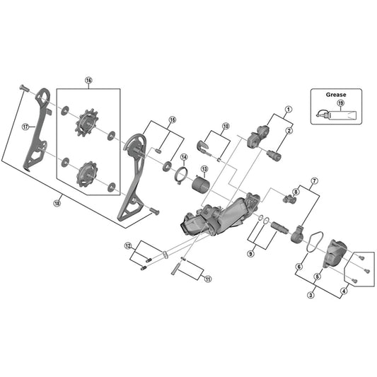 Shimano Spares RD-RX805-GS outer plate assembly, GS