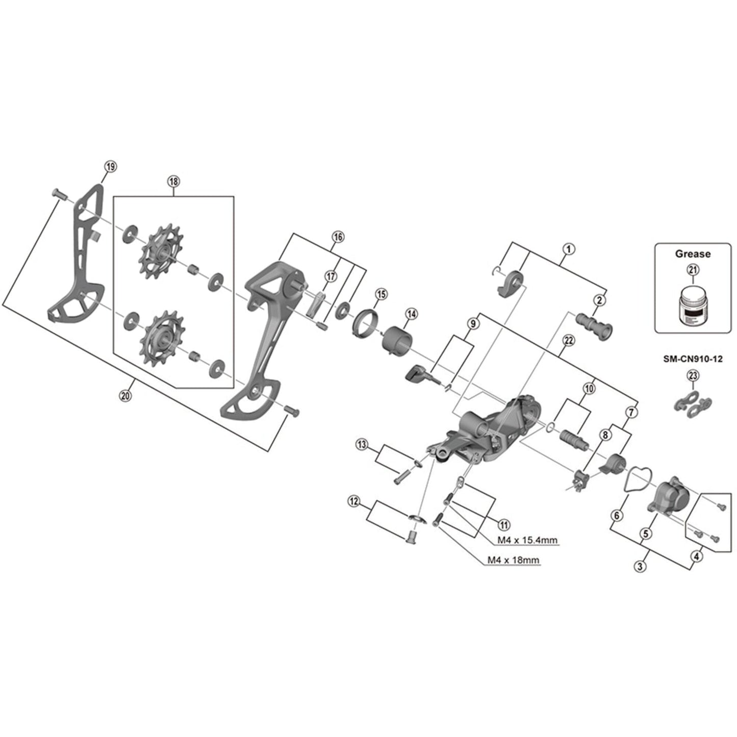 Shimano Spares RD-M7100 bracket axle unit