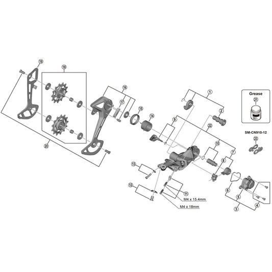 Shimano Spares RD-M7100 bracket axle unit