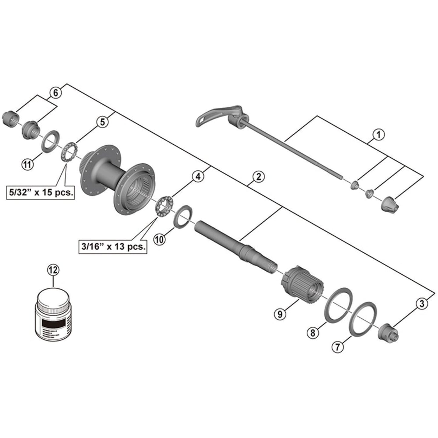 Shimano Spares FH-MT500 right hand lock nut unit for quick release type