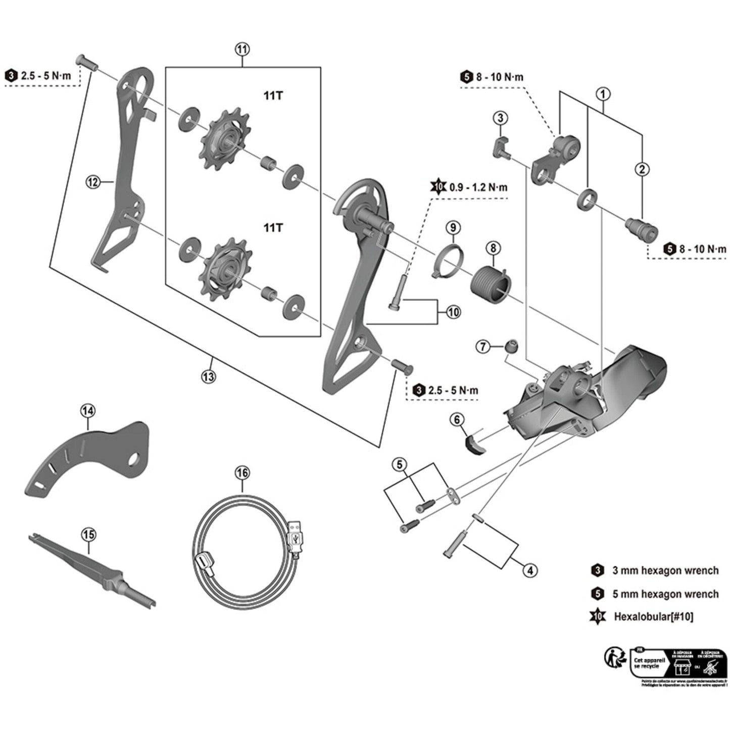 Shimano Spares RD-R7150 end adjustment screw & plate