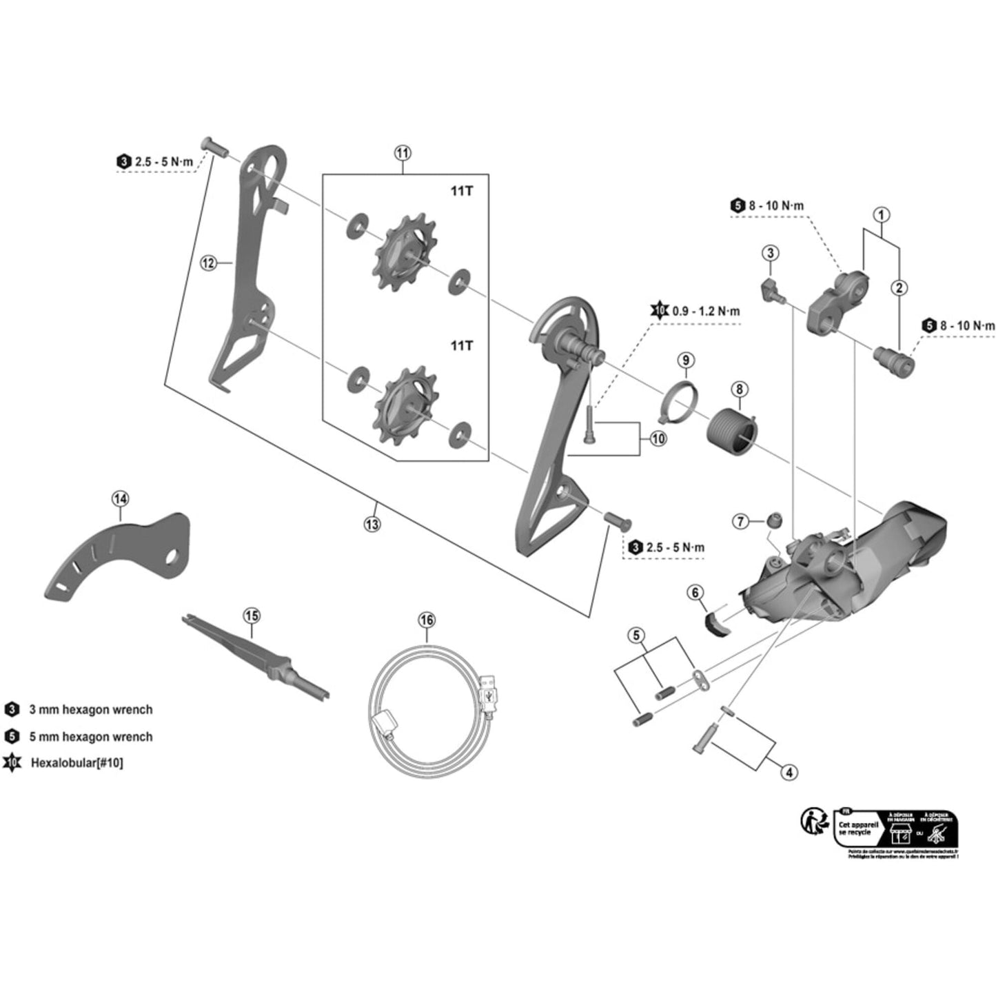 Shimano Spares RD-R8150 P-tension spring