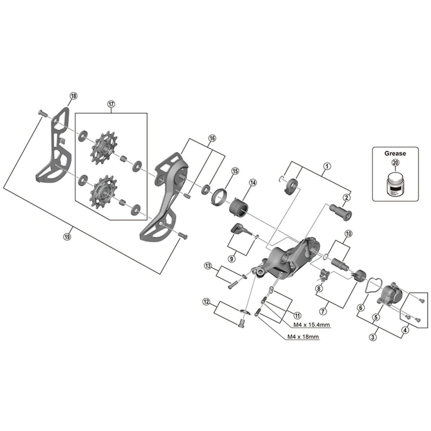 Shimano Spares RD-M5130-GS outer plate assembly, GS