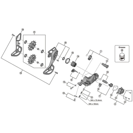 Shimano Spares RD-M5130-GS outer plate assembly, GS