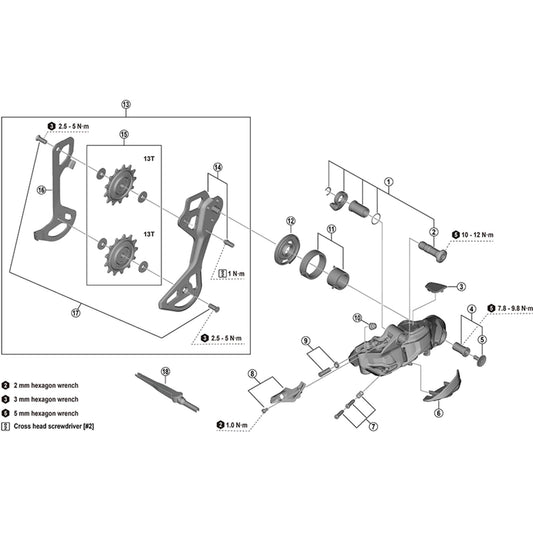 Shimano Spares RD-M8250-GS plate assembly, GS